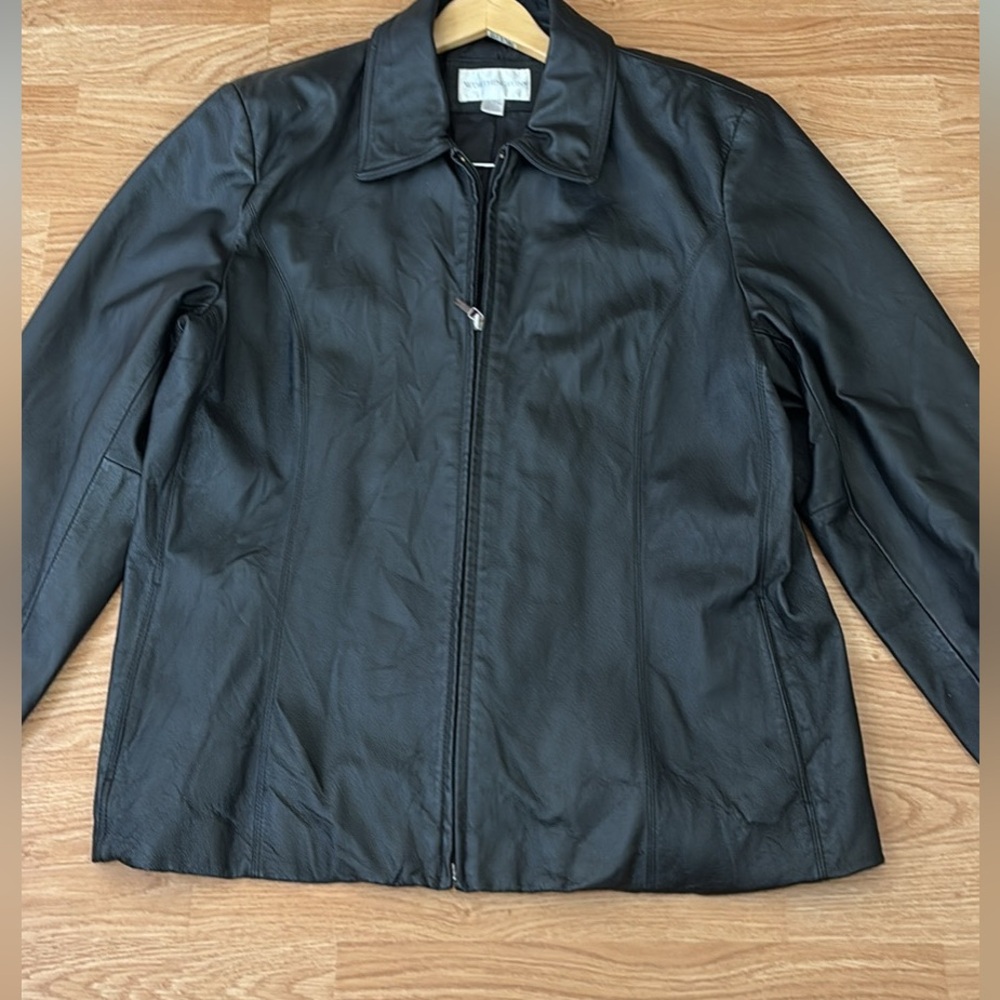 Worthington Genuine Leather women Jacket in Black size XL